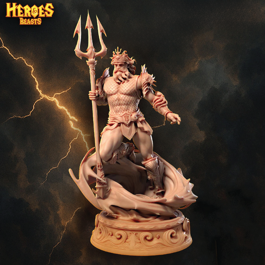 Poseidon, Lord of the Sea | Greek God Miniature | 3D Resin Print