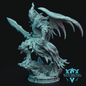 Fantasy figurine with wings and armor on a black background, featuring the 'Witchsong' logo.