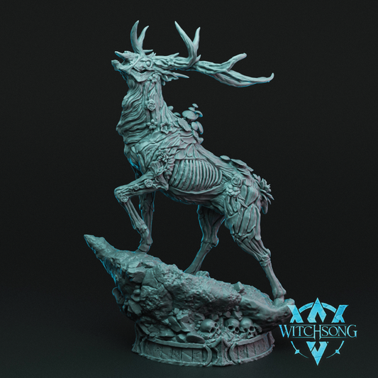 Arsen, Horns of Hell | Undead Stag Miniature | 3D Resin Print
