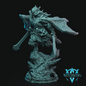 Fantasy figurine with a sword on a black background, featuring the 'Witchsong' logo.