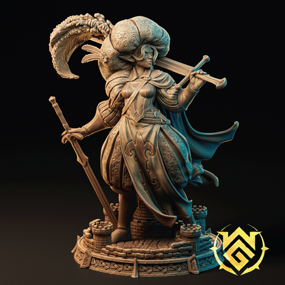 Adalinda, Blade Queen | Swordmaster Miniature | 3D Resin Print