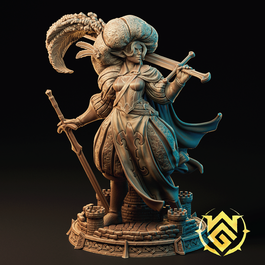 Adalinda, Blade Queen | Swordmaster Miniature | 3D Resin Print