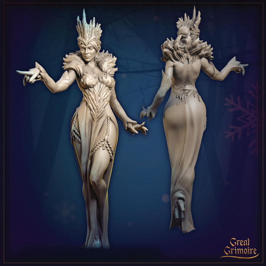 Two fantasy-style female figures on a dark blue background with 'Great Grimoire' branding.