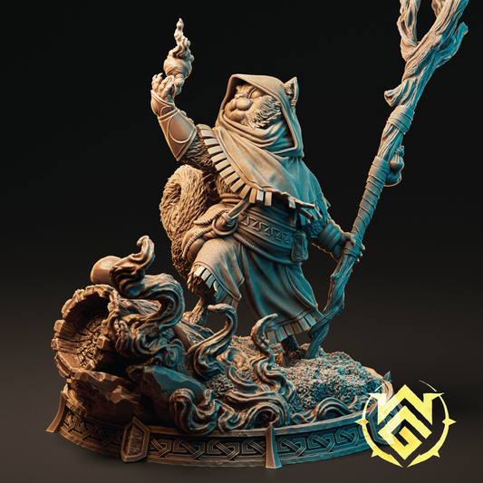 Winter's Paw | Druid Beastkin Miniature | 3D Resin Print