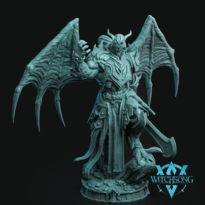 Render of a hellish winged warrior armored and holding a greatsword