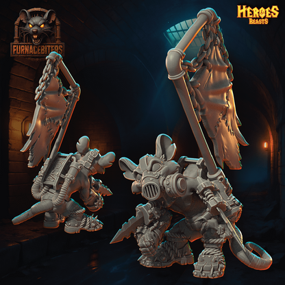 Two fantasy creature figurines with a dark background and 'Furnacebiters' logo.