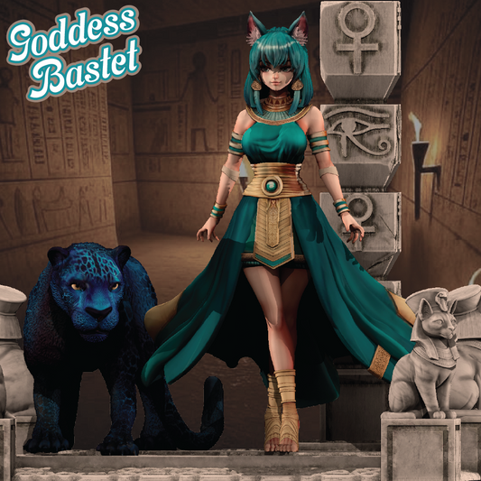Goddess Bastet | Egyptian Diorama | 3D Resin Print