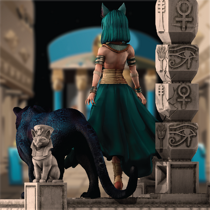 Goddess Bastet | Egyptian Diorama | 3D Resin Print