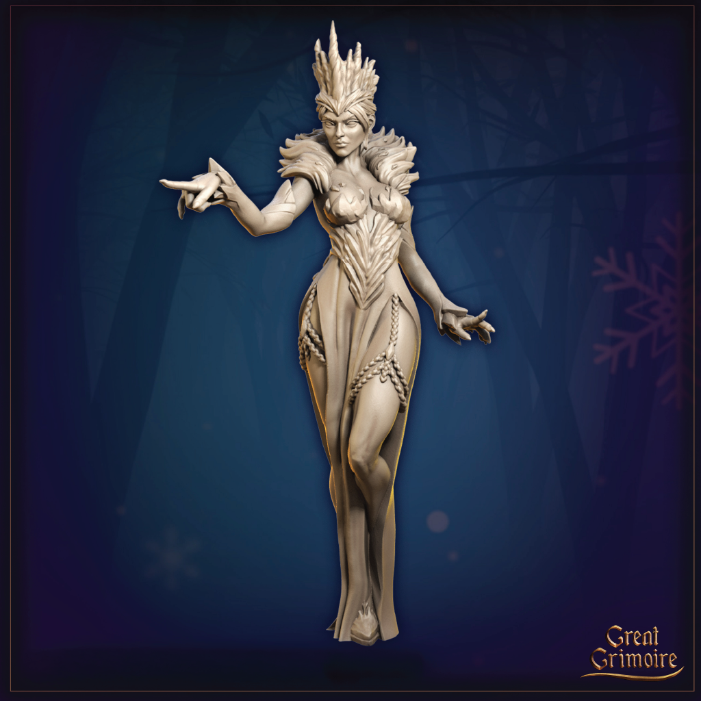 Frost giant figurine on a dark blue background with 'Great Orimoire' branding.