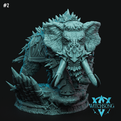 The Armored Mammoth | Elephant Miniature | 3D Resin Print