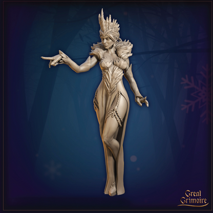 Fantasy figurine of a warrior with intricate armor on a blue background