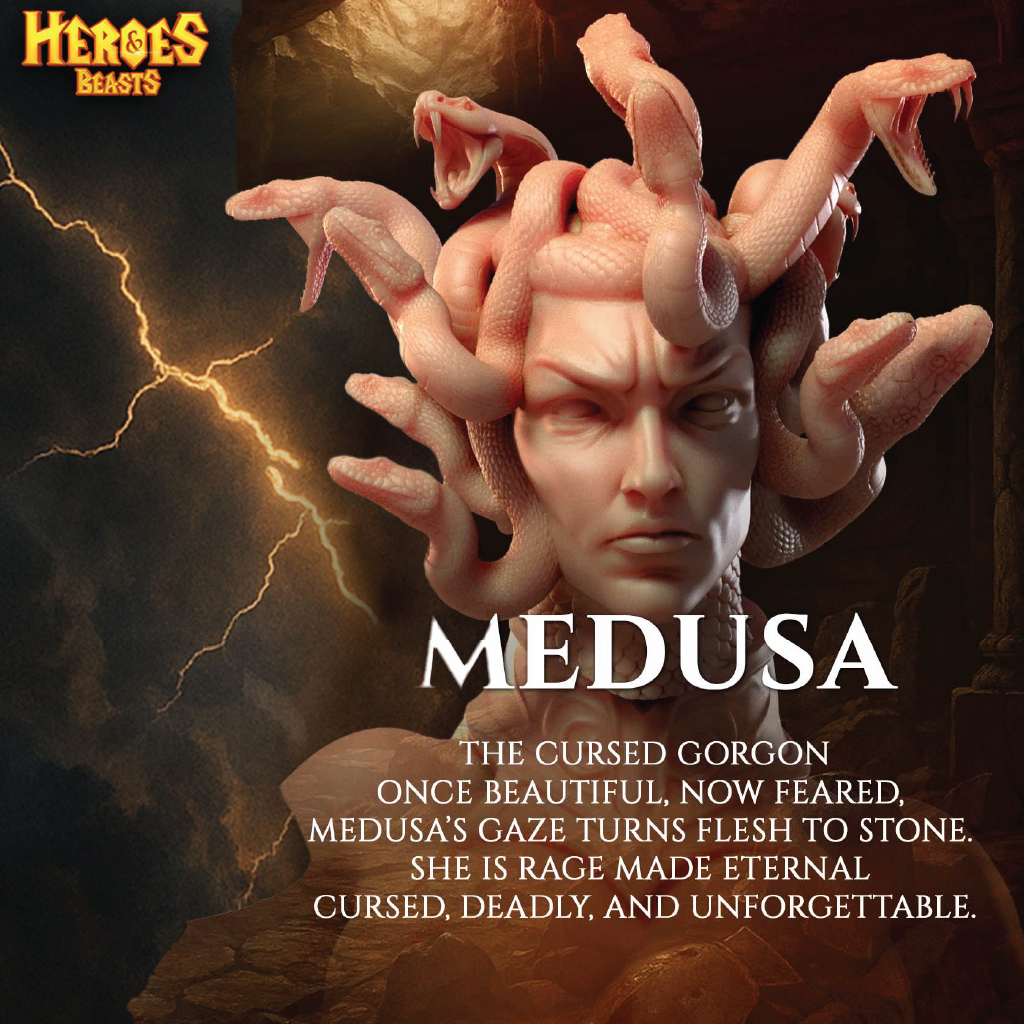 Medusa, the Gorgon | Mythical Miniature | 3D Resin Print