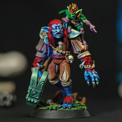 Colorful fantasy figurine on a dark background