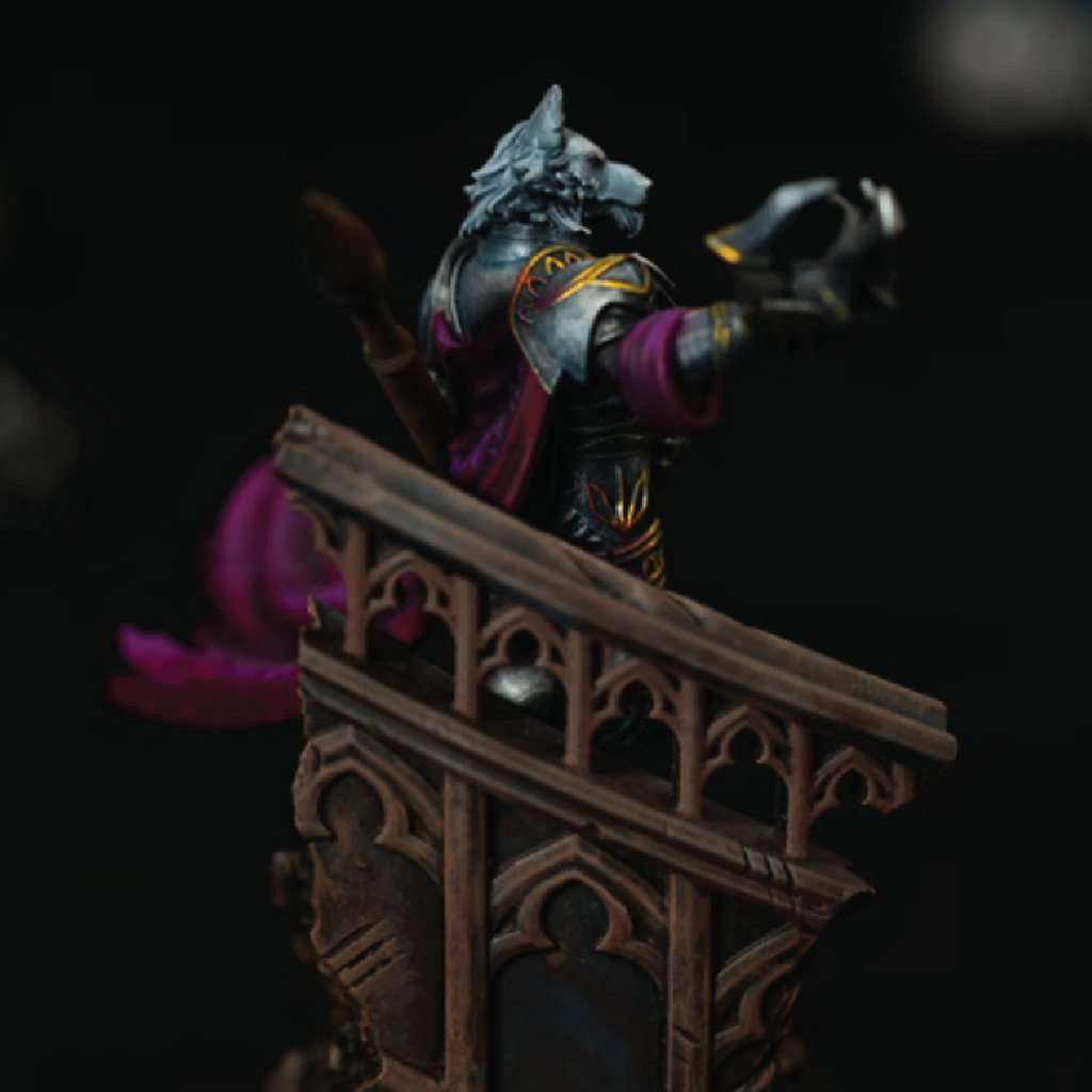 Figurine of a warrior on a dark background