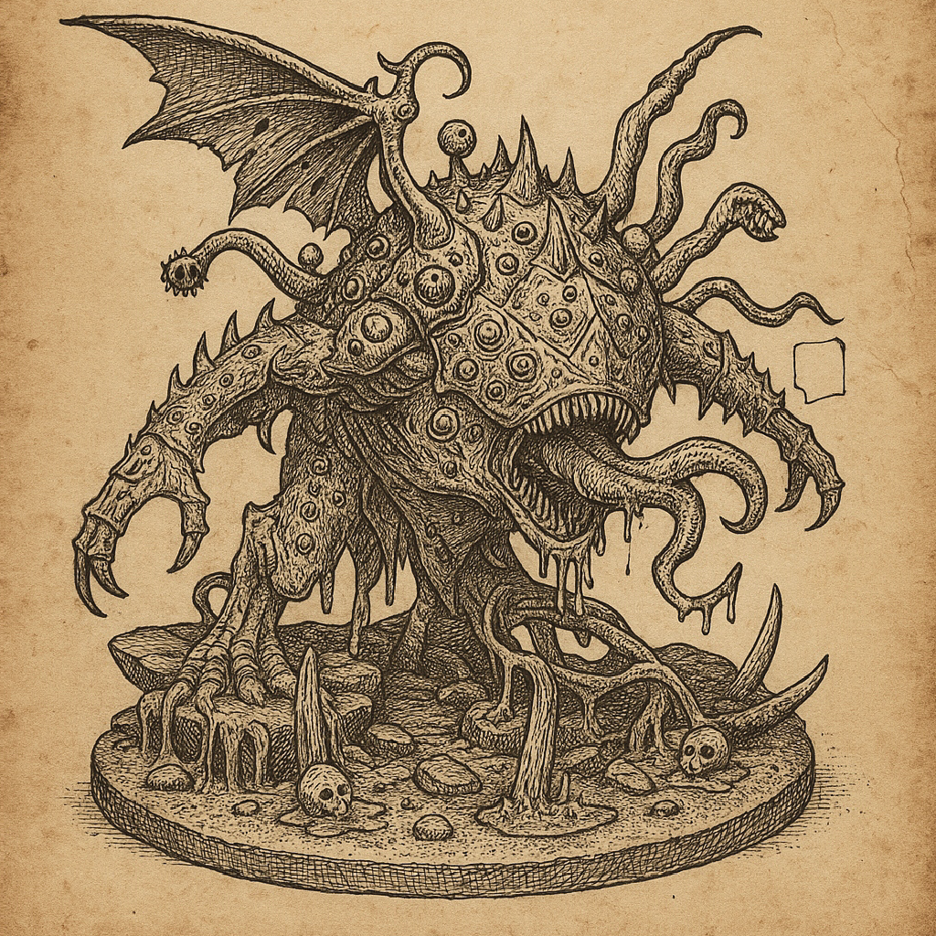 Brooding Mawspawn | Eldritch Miniature | 3D Resin Print