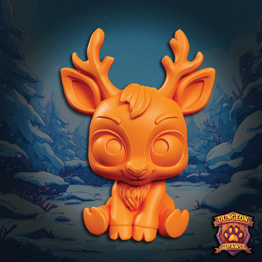 3D model of a chibi-style Christmas holiday reindeer