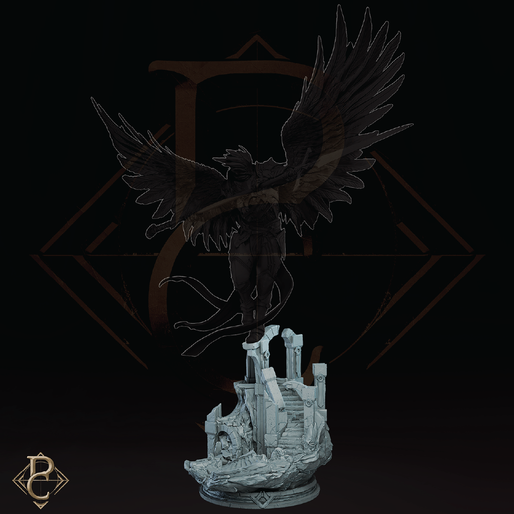 Radian, Ascended | Angelic Warrior Miniature | 3D Resin Print