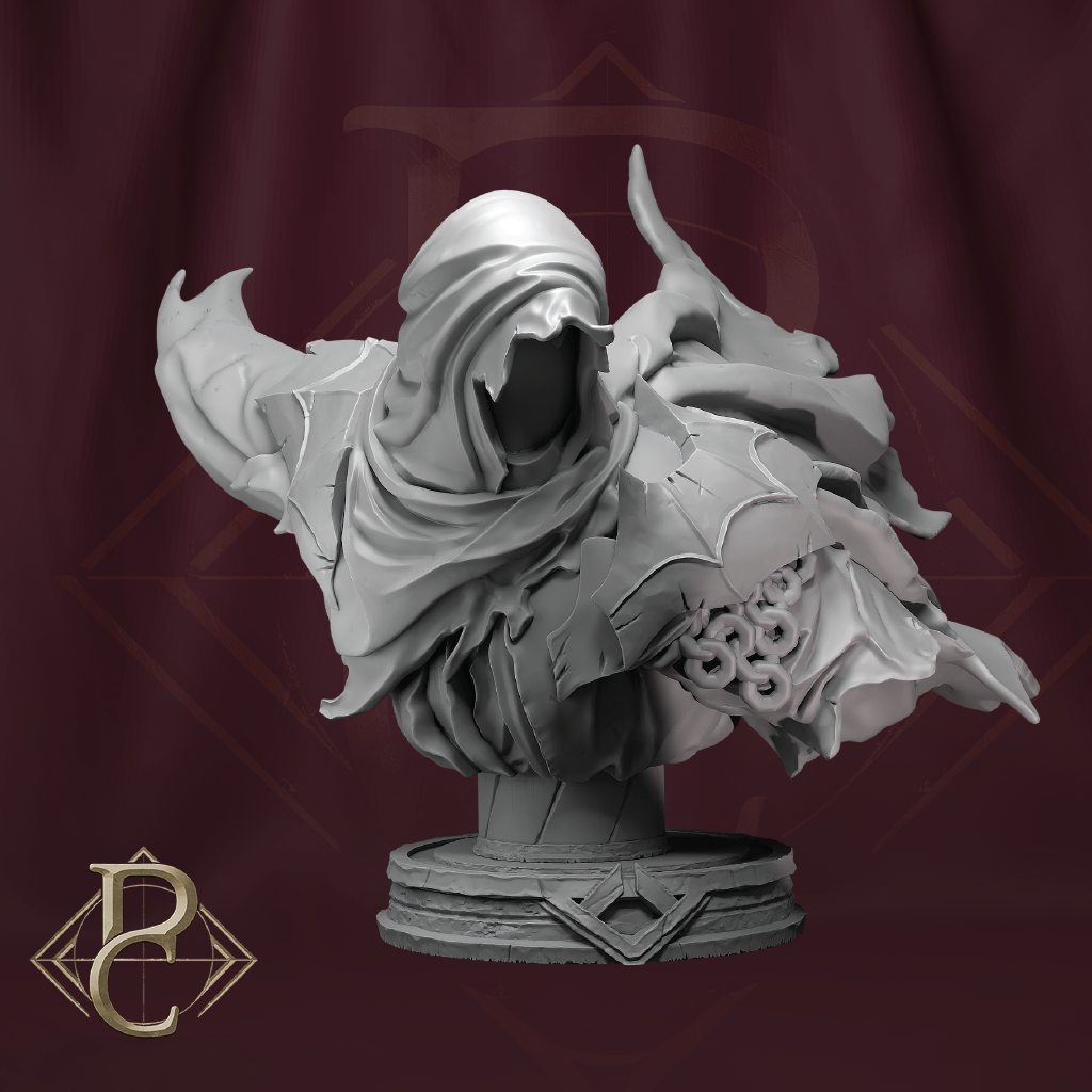 3D render of a dark knight bust