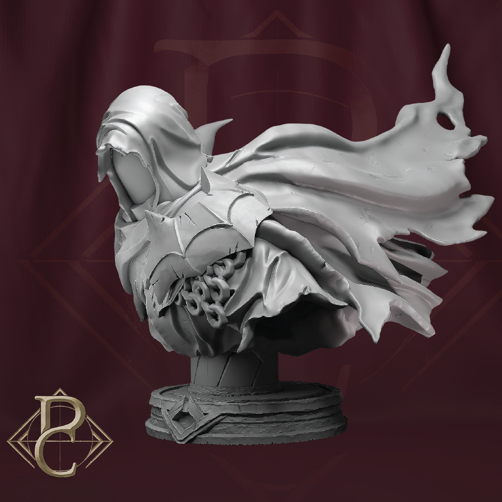 3D render of a dark knight bust