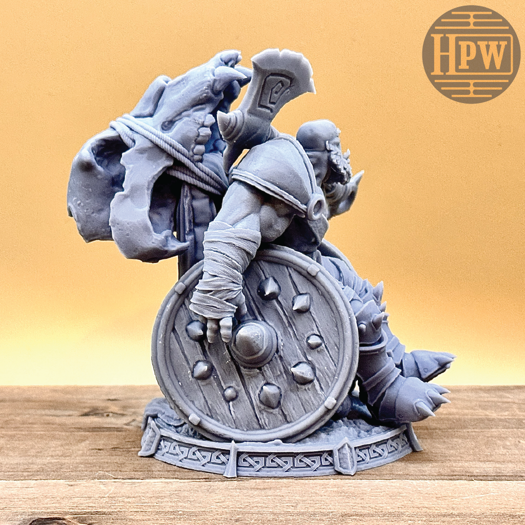 God Hewer Groc | Orc Barbarian Miniature | 3D Resin Print