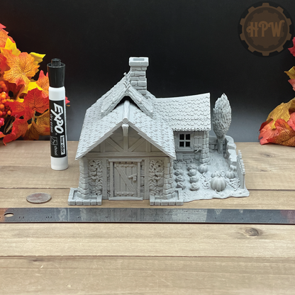 Pumpkin Cottage | Farming House | Miniature Gaming Terrain Kit | 3DP4U | Medieval Town Set 4
