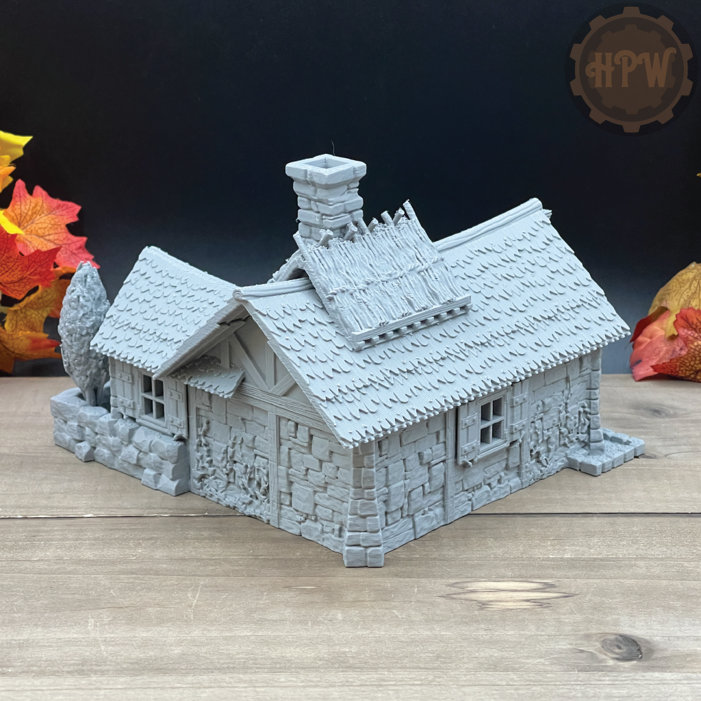 Pumpkin Cottage | Farming House | Miniature Gaming Terrain Kit | 3DP4U | Medieval Town Set 4