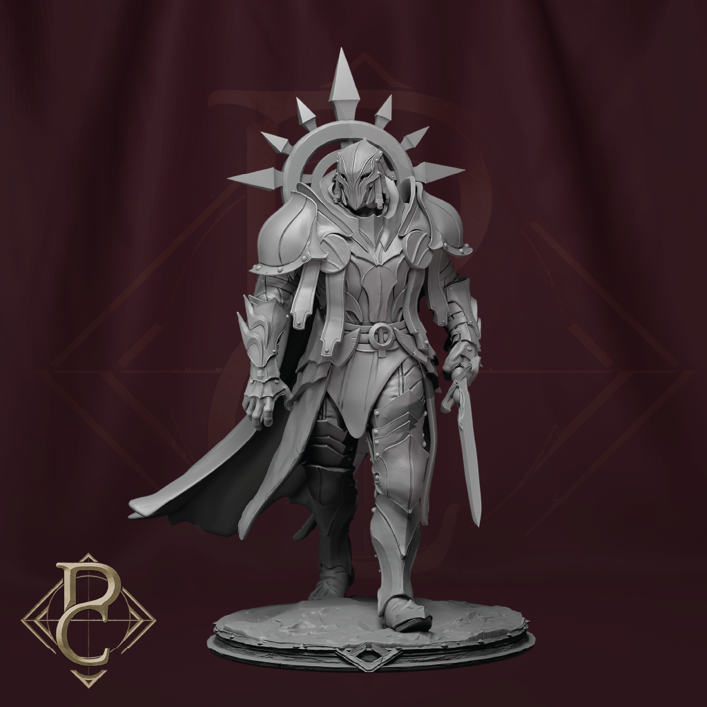 3D render of Thakron chaos knight with a smooth helmet