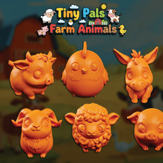 Collection of chibi-style barn farm yard animal miniatures