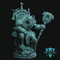 Fantasy figurine with armor and weapon on a black background, featuring the 'Witchsong' logo.