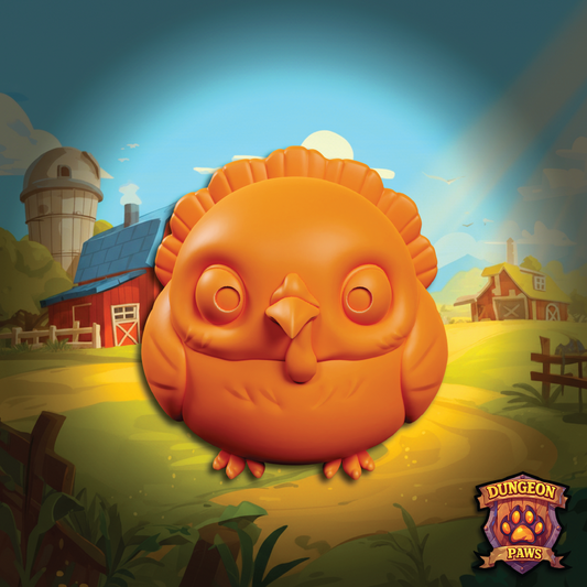 3D model of a chibi-style barn farm yard chicken rooster hen turkey miniature