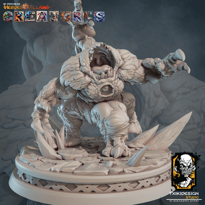 3D render of an earth elemental miniature for tabletop gaming