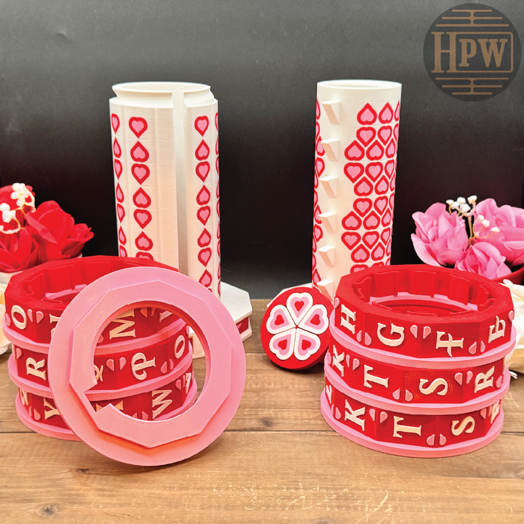 Valentines Lockbox | Puzzle Box | 3D Filament Print