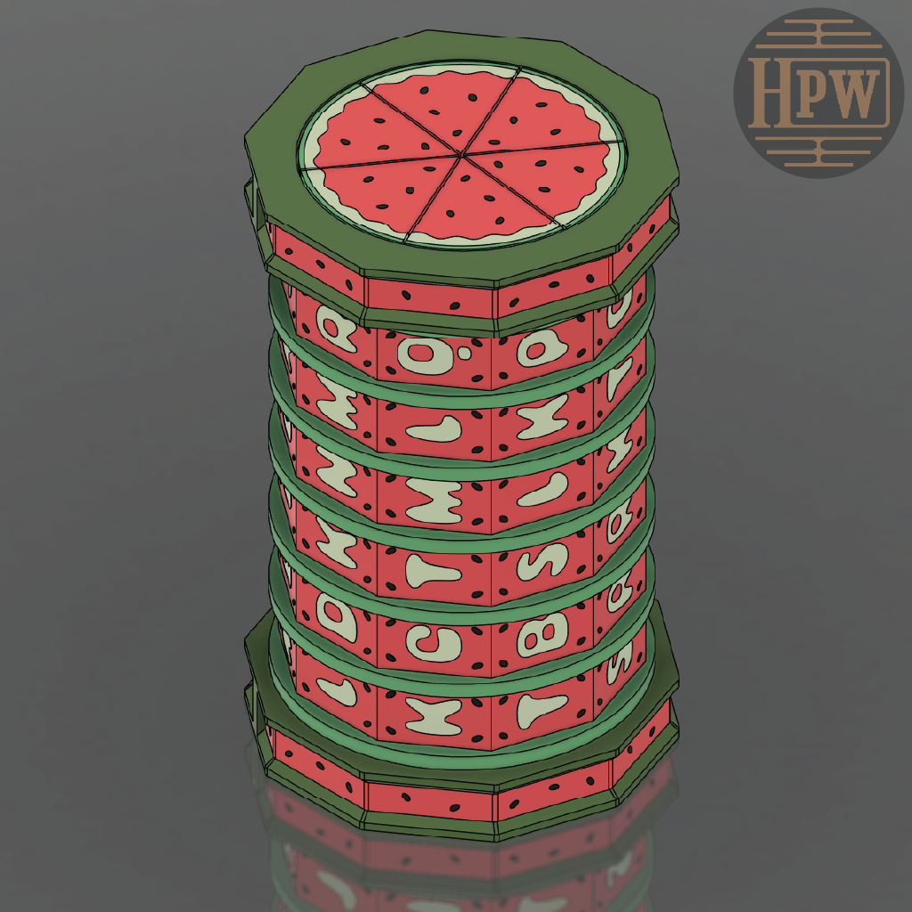 Watermelon Lockbox | Puzzle Box | 3D Filament Print