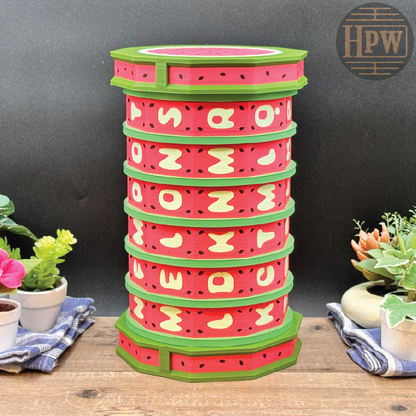 Watermelon Lockbox | Puzzle Box | 3D Filament Print