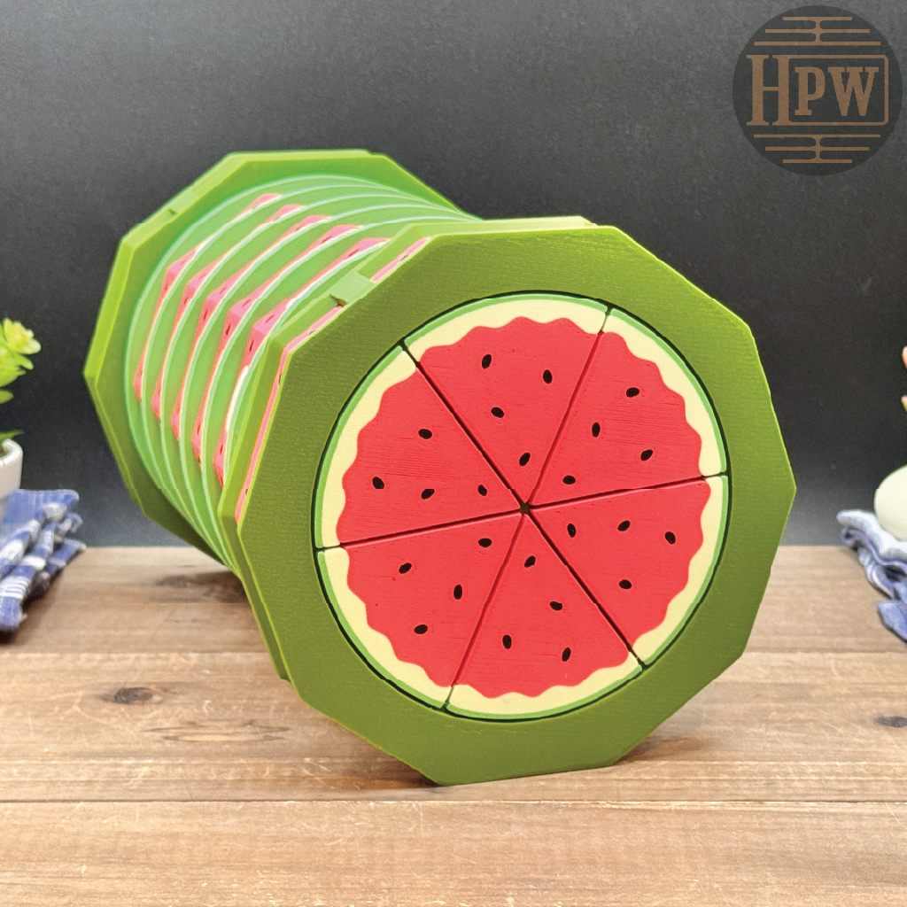 Watermelon Lockbox | Puzzle Box | 3D Filament Print