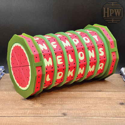 Watermelon Lockbox | Puzzle Box | 3D Filament Print