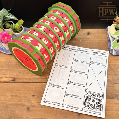 Watermelon Lockbox | Puzzle Box | 3D Filament Print