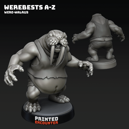 3D model of a humanoid mutant walrus done werewolf style