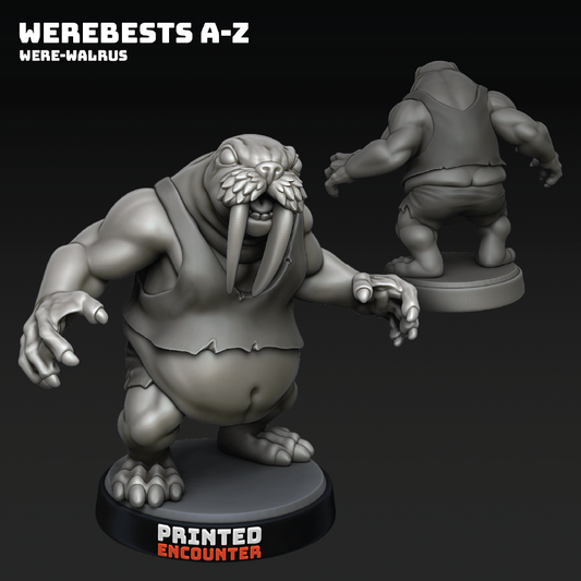 3D model of a humanoid mutant walrus done werewolf style