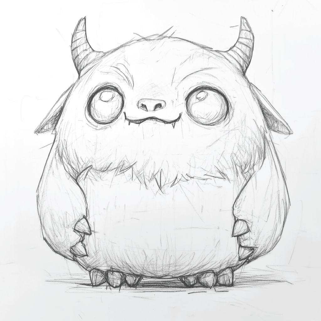 Concept art of a chibi-style yeti abominable snowman miniature