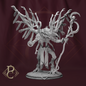 Detailed fantasy figurine with skeletal elements on a dark background