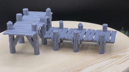 Docks and Piers | Seaside Platforms | Miniature Gaming Terrain Kit | GameScape3D | Sea Stack Cove