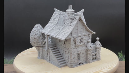Watermill House | Wheel House | Miniature Gaming Terrain Kit | 3DP4U | Medieval Town Set 2