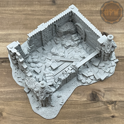 Ruins | Abandoned House | Miniature Gaming Terrain Kit | 3DP4U | Medieval Town Set 2
