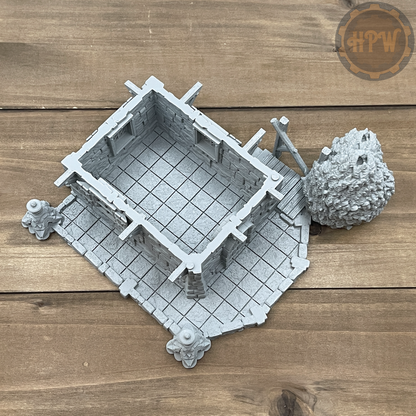 Watermill House | Wheel House | Miniature Gaming Terrain Kit | 3DP4U | Medieval Town Set 2