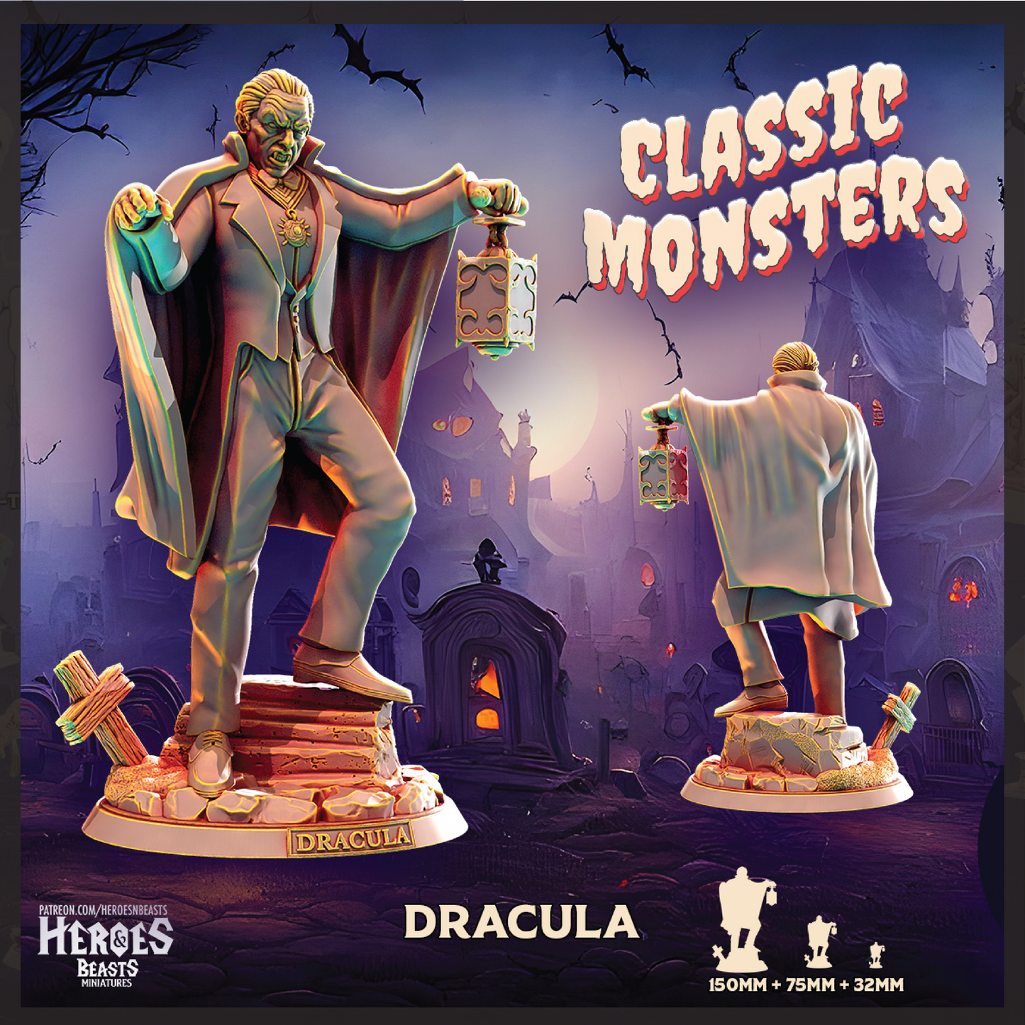 Dracula | Vampire Miniature | Heroes & Beasts | Classic Movie Monsters