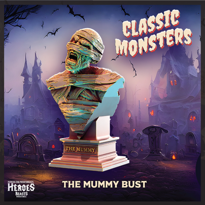 Mummy Bust | Undead Statue | 3D Resin Print