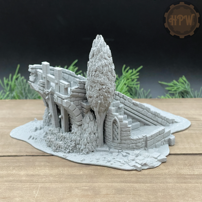 Bridge Half | Broken Roadway | Miniature Gaming Terrain Kit | 3DP4U | Medieval Town Set 2
