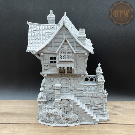 Tombstone Residence | Renaissance House | Miniature Gaming Terrain Kit | 3DP4U | Medieval Town Set 2