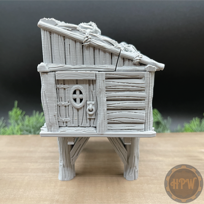 Wood Shed | Storage Hut | Miniature Gaming Terrain Kit | GameScape3D | Sea Stack Cove